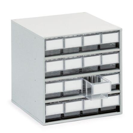 Skladovací jednotka se zásuvkami 16 Čirá Plastové 395 mm x 400mm x 400 mm Treston