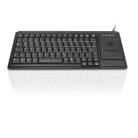 Klávesnice, model: KYB500-K82D-GR, Kabelový, Černá, USB Ovladač Trackball QWERTZ (němčina) x 139 mm x 370mm Ceratech