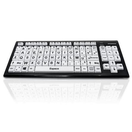 Klávesnice, model: KYB-M2BLK-UCFRBT, Bezdrátové, Barevný, Bluetooth Porucha zraku QWERTY (francouzština) x 180 mm x