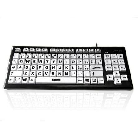 Klávesnice, model: KYB-MON2BLK-UCIT, Kabelový, Bílá, USB Porucha zraku QWERTY (Itálie) x 27 mm x 180mm Ceratech