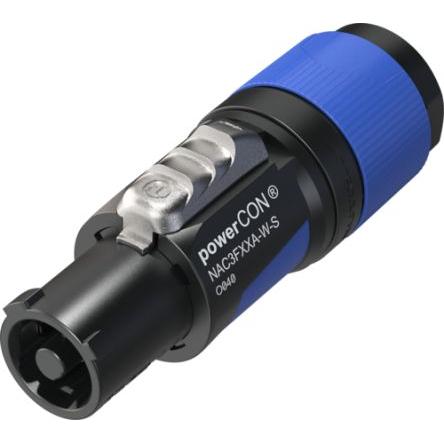 Neutrik Průmyslový napájecí konektor, řada: NAC3FX, IP20, Kabel, formát pólů: 2P+PE, orientace těla: Rovný barva Černá,