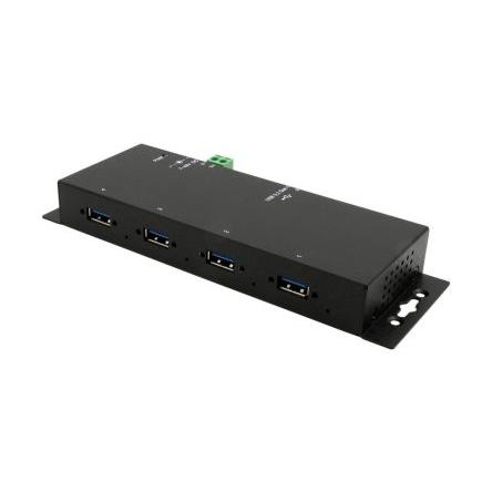 Rozbočovač USB EX-1183HMVS-2, standard: USB 3.2 USB, počet portů USB: 4 AC adaptér 24 mm Exsys 178 mm 70mm