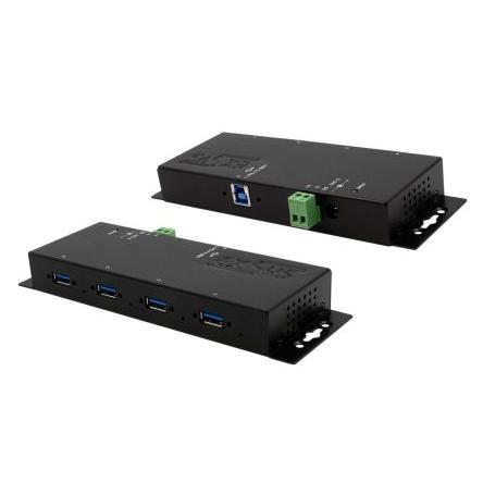 Rozbočovač USB EX-1184HMVS-2, standard: USB 3.2 USB, počet portů USB: 4 AC adaptér 69 mm Exsys 23 mm 178mm