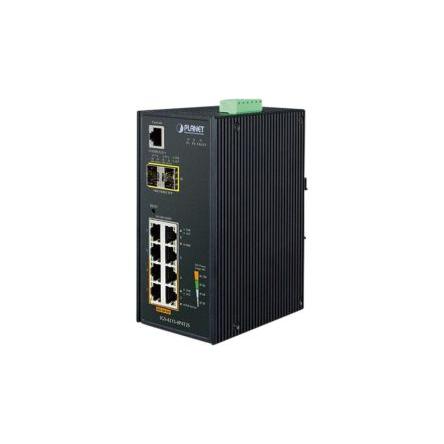 Průmyslový ethernetový přepínač, model: IGS-4215-4P4T2S 10portový 1Gbps Planet Řízený Napájení přes síť Ethernet