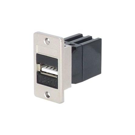 TUK Limited Spojka, řada: KCUAA2bk Vnitřní, orientace těla: Rovný USB typu A, 30V, Panel 2, materiál kontaktu: Slitina