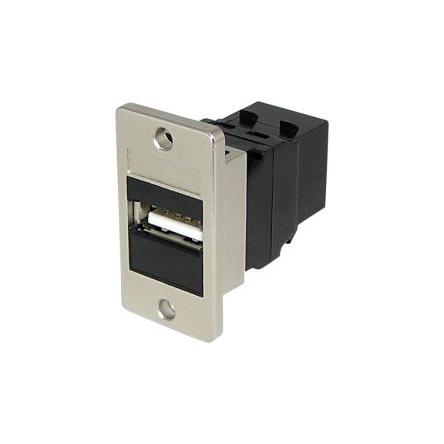 TUK Limited Spojka Vnitřní, orientace těla: Rovný USB typu A, Zacvakávací montáž USB 2.0, materiál kontaktu: Zlatá
