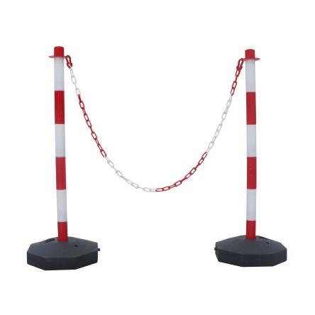 Červená, Bílá ABS, obsah sady: 2 plastové sloupky s řetízkem Ø 40 mm výška 850 mm, šířka: 295mm RS PRO
