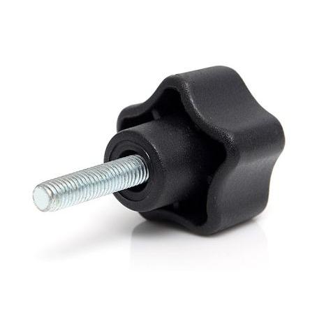 Upínací knoflík Termoplast barva Černá Mnohonásobné výstupky M5 x 15 RS PRO Se závitem