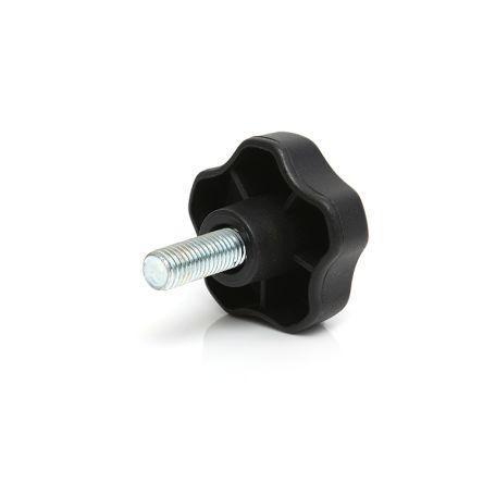 Upínací knoflík Termoplast barva Černá Mnohonásobné výstupky M10 x 25 RS PRO Se závitem