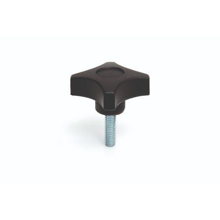 Upínací knoflík Termoplast barva Černá Hvězda M6 x 20 RS PRO Se závitem