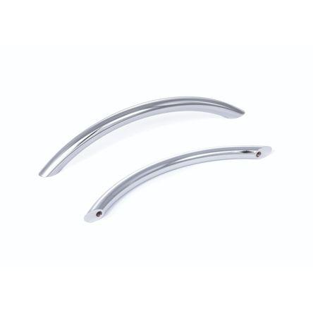 Madlo skříňky barva Chromová, Ocel, Leštěné, délka: 96 mm x 24 mm x 10mm RS PRO