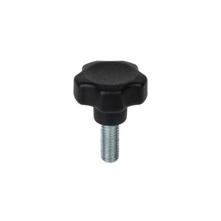 Upínací knoflík Termoplast barva Černá Mnohonásobné výstupky M6 x 16 RS PRO Se závitem
