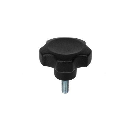 Upínací knoflík Termoplast barva Černá Mnohonásobné výstupky M10 x 25 RS PRO Se závitem