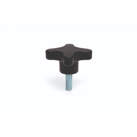Upínací knoflík Termoplast barva Černá Hvězda M6 x 30 RS PRO Se závitem