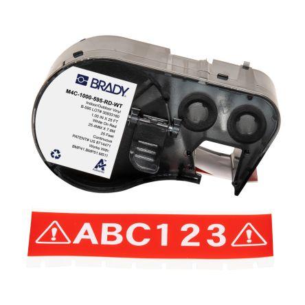 Označení barva tisku Bílá Bílá, Červená pro různé modely tiskáren BMP41, BMP51, BMP53, M410, M510, M511 Brady 7.62 m