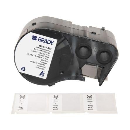 Označení barva tisku Černá Průhledné Vrstvené pro různé modely tiskáren BMP51, BMP53, M510, M511 Brady 31.75 mm 38.1 mm