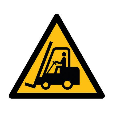 RS PRO Značka, Polyvinylchlorid, Žlutá, Černá Danger Forklift Angličtina Samolepicí