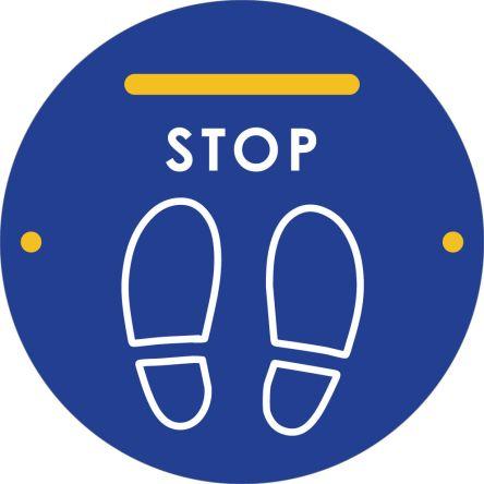 RS PRO Polyvinylchlorid Podlahové značení Prosím udržujte rozestup STOP Samolepicí 350 mm