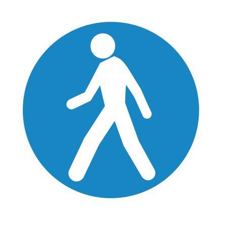 RS PRO Podlahová nálepka, Polyvinylchlorid, Modrá Pedestrian mandatory Samolepicí
