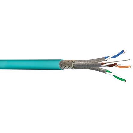 Ethernetové kabely, řada: SF20004 4žilový Stíněný, vnější průměr: 8.1 mm OD plocha průřezu 23 AWG AXINDUS, Zelená 500 m