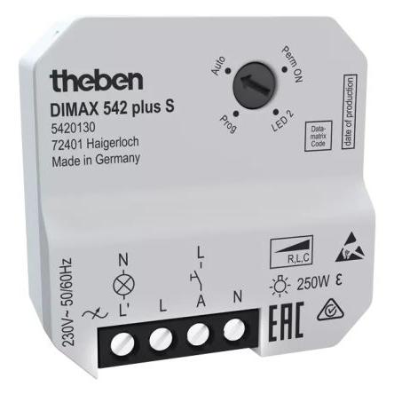 Theben Regulátor stmívání, rozsah: DIMAX 542, typ řadiče: Regulátor stmívání, Zapuštěná montáž montáž, 230V ac