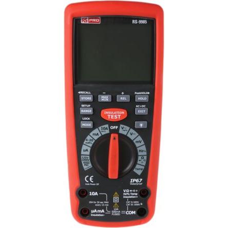 Tester izolace Tester izolace 125 V 1000 V, číslo modelu: RS-9985 RS PRO 4 GΩ, úroveň kategorie: KAT IV, CAT III