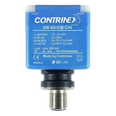 Contrinex Indukční bezdotykový snímač DW-AS-63B-C44 Pravoúhlý M12 120253 IP69K, IP68 NPN 100 Hz 40 mm