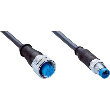 Kabel konektoru, A: Vnitřní, A: M12, Rovný 4, B: M8, Přímý, B: Vnější, 1.5kV 4, IP65, IP66K, IP67, řada: YF2A14 SICK 5 m