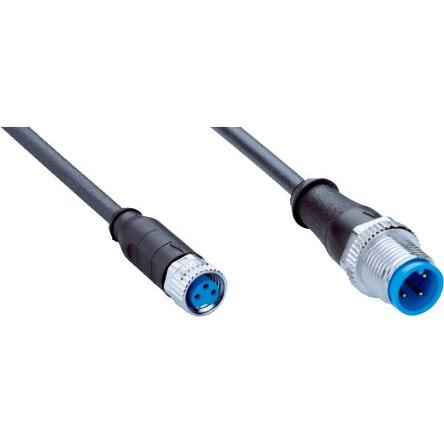 Kabel konektoru, A: Vnitřní, A: M8, Rovný 3, B: M12, Přímý, B: Vnější, 1.5kV 4, IP65, IP66K, IP67, řada: YF8U13 SICK 1 m