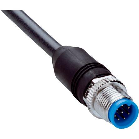 Kabel konektoru, A: Vnější, A: M12, Rovný 8, B: Volný konec kabelu, B: Neuzavřený, 800V, IP65, IP66K, IP67, řada: YM2A18