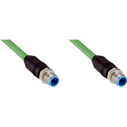 Kabel konektoru, A: Vnější, A: M12, Rovný 8, B: M12, Přímý, B: Vnější, 1.5kV 4, IP65, IP66K, IP67, řada: YM2D24 SICK 3 m