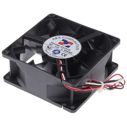 ARX Axiální ventilátor, řada: CeraDyna, průtok vzduchu: 195 m³/h 15 W 12V dc 1.25 A IP20 92 mm 92mm 38 mm