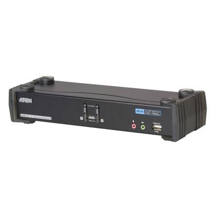Přepínač KVM, Stereo 2portový USB, počet zobrazení: 1 3 Aten, video připojení: DVI I 2560 x 1600 pixel