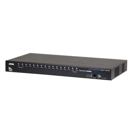 Přepínač KVM, 3,5mm Audio Jack Female 16portový USB, počet zobrazení: 1 17 Aten, video připojení: HDMI 1920 x 1080 pixel