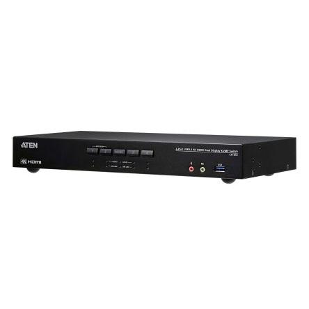 Přepínač KVM, 3,5mm Audio Jack Female 4portový USB, počet zobrazení: 2 10 Aten, video připojení: HDMI 4096 x 2160 pixel