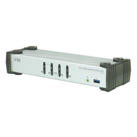 Přepínač KVM, Stereo 4portový USB, počet zobrazení: 1 5 Aten, video připojení: Display Port 3840 x 2160 pixel