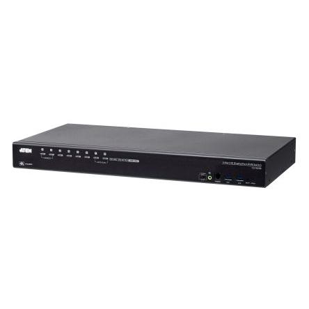 Přepínač KVM, 3,5mm Audio Jack Female 8portový USB, počet zobrazení: 2 10 Aten, video připojení: Display Port 4096 x