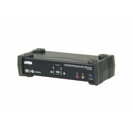 Přepínač KVM, 3,5mm Audio Jack Female 2portový USB, počet zobrazení: 2 4 Aten, video připojení: Display Port 4096 x 2160