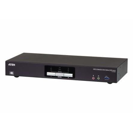 Přepínač KVM, 3,5mm Audio Jack Female 2portový USB, počet zobrazení: 2 6 Aten, video připojení: Display Port 4096 x 2160
