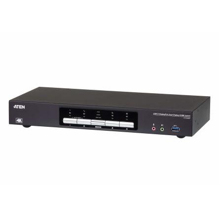 Přepínač KVM, 3,5mm Audio Jack Female 4portový USB, počet zobrazení: 2 10 Aten, video připojení: Display Port 4096 x