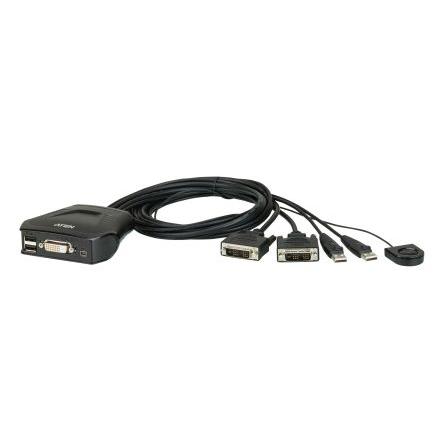 Přepínač KVM 2portový USB, počet zobrazení: 1 3 Aten, video připojení: DVI-D 1920 x 1200 (60 Hz)