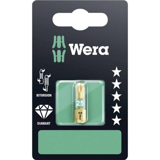 Wera 867/1 BDC SB SiS 05134377001 bit Torx T 25 nástrojová ocel legováno, diamantová vrstva D 6.3 1 ks