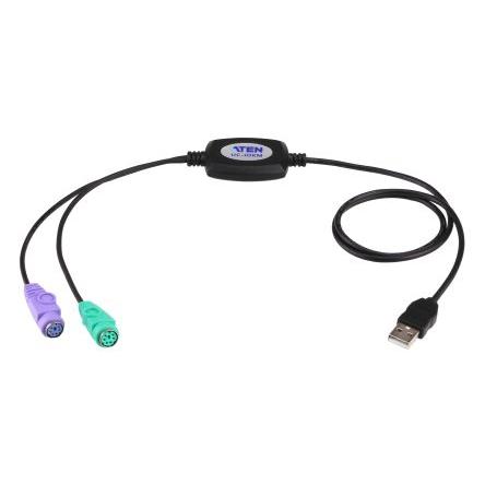 Adaptér, Černá UC10KM Aten USB typu A 6 Pin Female, Mini DIN 1portový