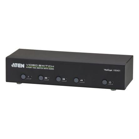 Přepínač VGA, Mini stereo jack Female (zelený) 4portový, video připojení: HDBase T 1920 x 1440 pixel 4, Spínač 1 Aten
