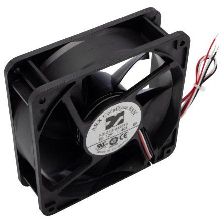 ARX Axiální ventilátor, řada: CeraDyna, průtok vzduchu: 291.6 m³/h 14.4 W 12V dc 1.2 A IP20 120 mm 120mm 38 mm