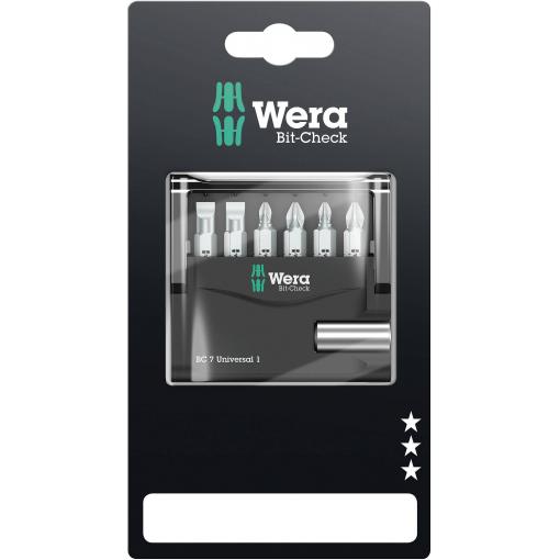 Wera Mini-Check 05073406001 sada bitů, 7dílná, plochý, křížový PH, křížový PZ, 1/4 (6,3 mm)