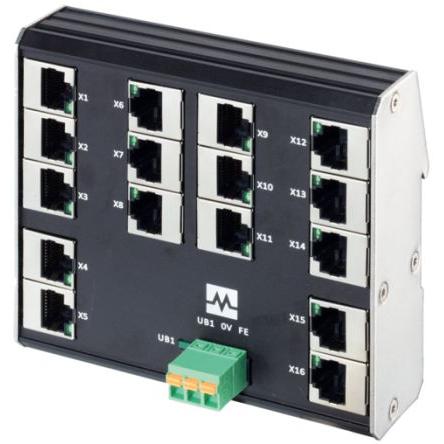 Síťový rozbočovač, řada: 58 Lišta DIN 100Mbps Murrelektronik Limited 16 9 to 36 V dc