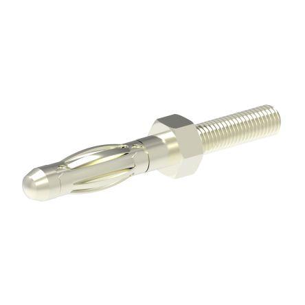 Electro PJP Banánek, 4 mm, 30 V ac, 30V dc, 60 V ac, 60 V dc, 32A, Stříbrná, Vnější Šroubová, materiál kontaktu: Mosaz,