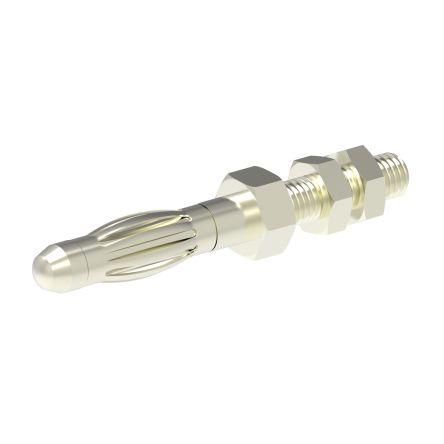 Electro PJP Banánek, 4 mm, 30 V ac, 30V dc, 60 V ac, 60 V dc, Stříbrná, Vnější Závit M3, materiál kontaktu: Mosaz,