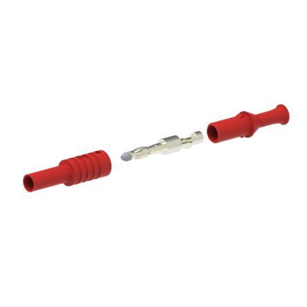Electro PJP Banánek, 4 mm, 1kV, 36A, Červená, Vnější Pájecí, materiál kontaktu: Mosaz, délka: 62.5 mm, pokovení
